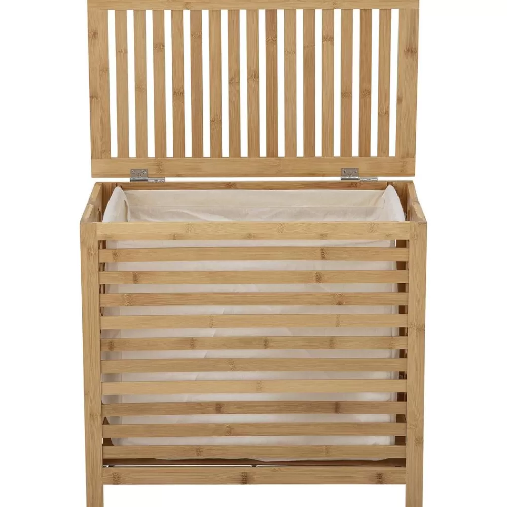 Bloomingville Cestos De La Ropa^Cesta De Lavanderia De Bambu Con Bolsa De Tela Aden