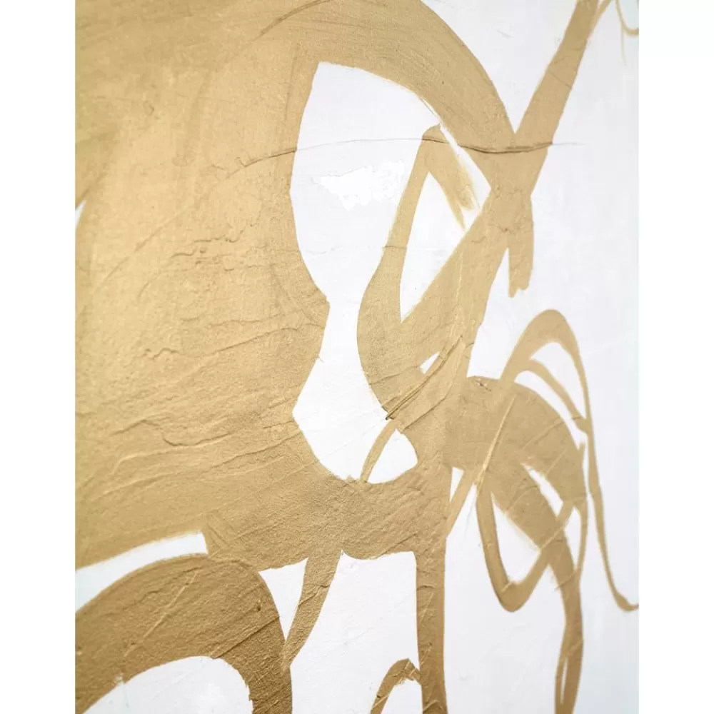 Malerifabrikken Lienzos^Cuadro En Lienzo Pintado A Mano Goldplay, Marco De Madera
