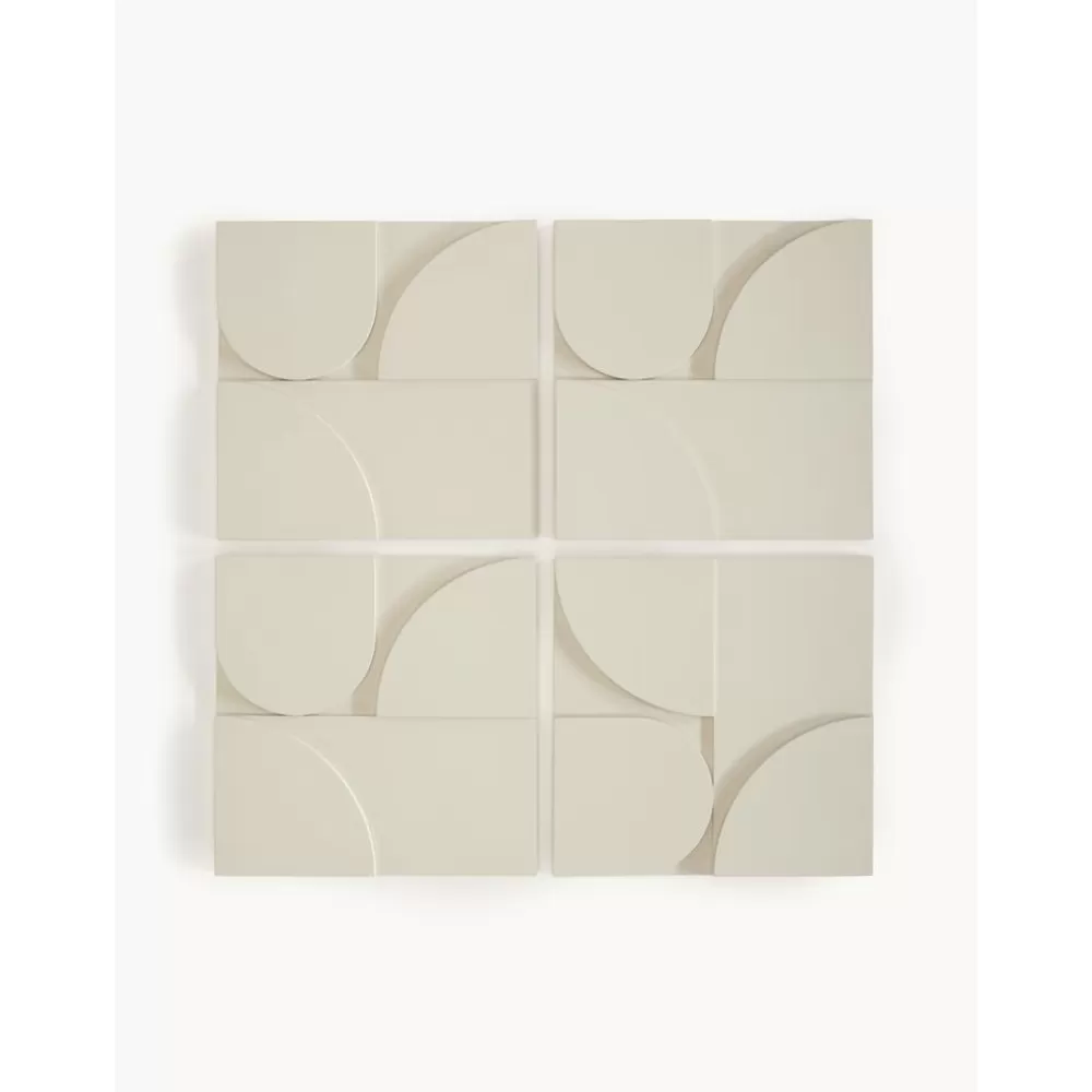 Westwing Collection Objetos Decorativos De Pared^Decoracion De Pared De Madera Massimo, 4 Uds.