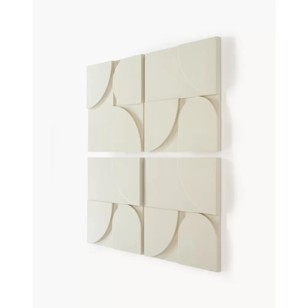 Westwing Collection Objetos Decorativos De Pared^Decoracion De Pared De Madera Massimo, 4 Uds.