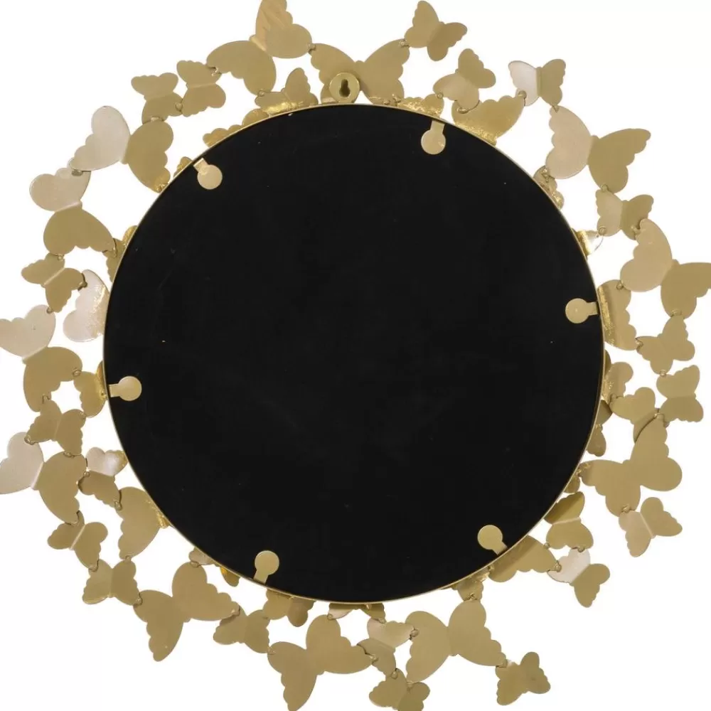 Westwing Collection Espejos De Pared^Espejo De Pared Redondo De Metal Butterfly, Estilo Vintage