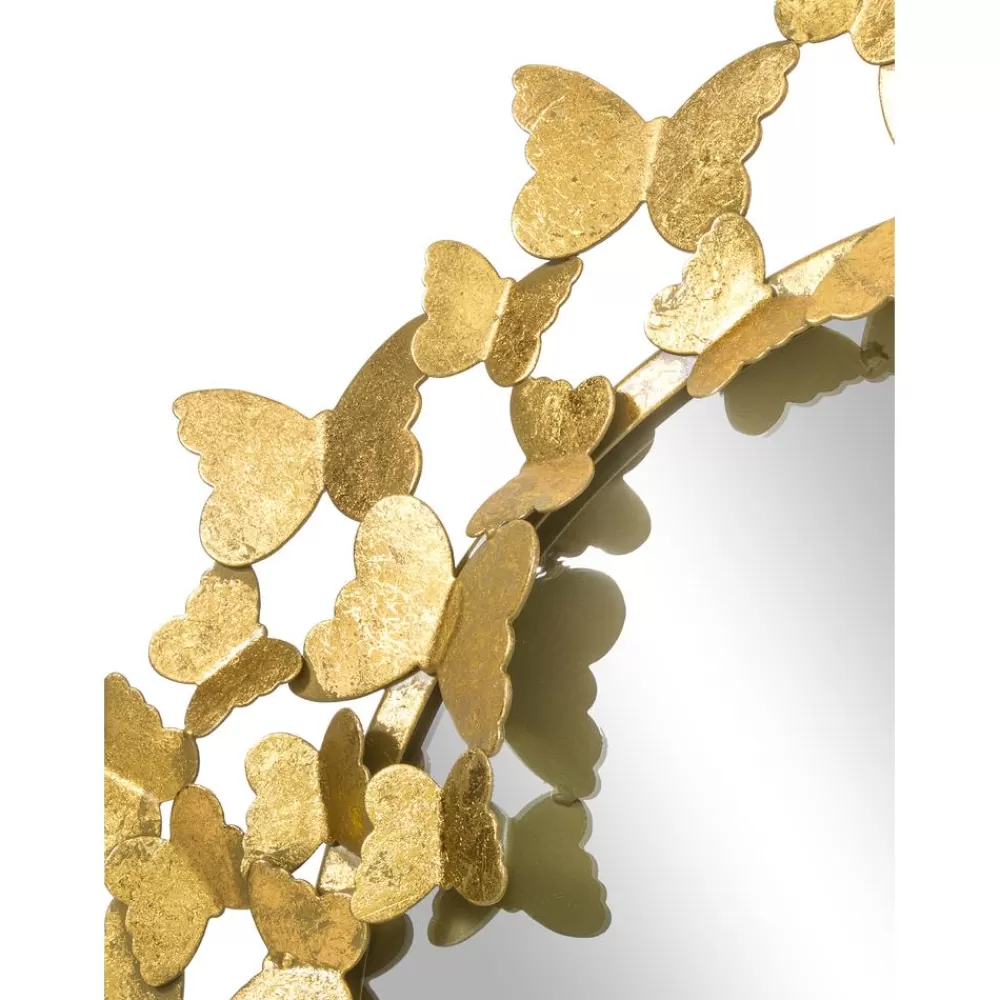 Westwing Collection Espejos De Pared^Espejo De Pared Redondo De Metal Butterfly, Estilo Vintage