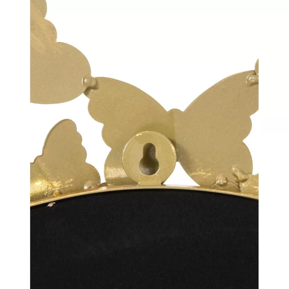 Westwing Collection Espejos De Pared^Espejo De Pared Redondo De Metal Butterfly, Estilo Vintage