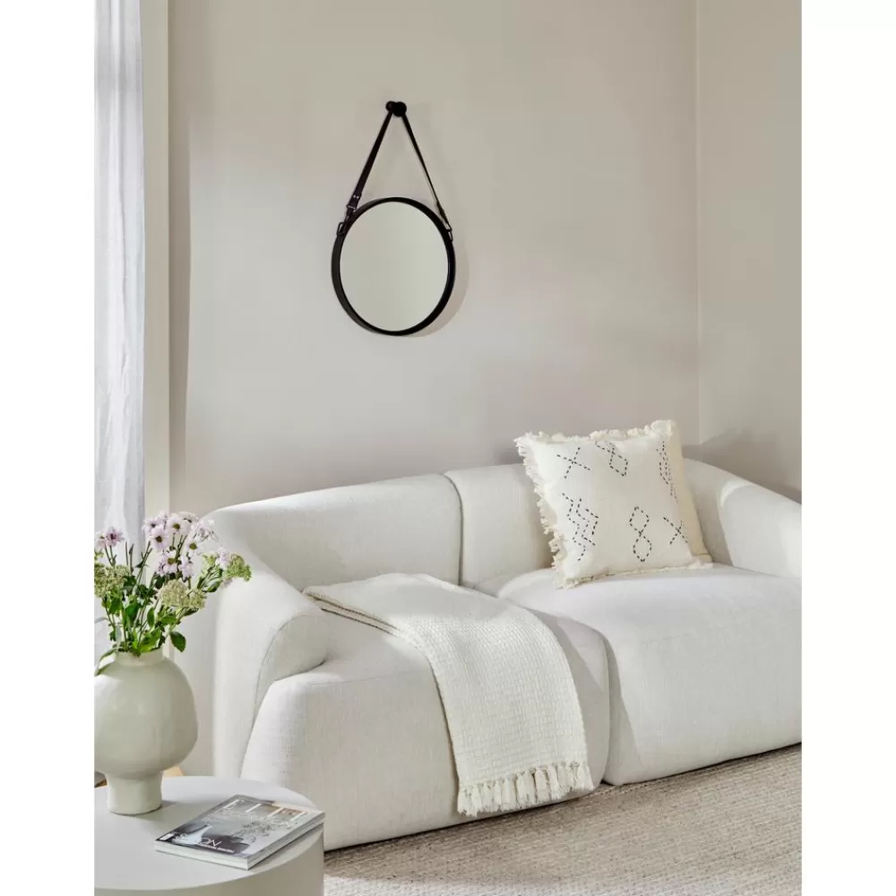 Westwing Collection Espejos De Pared^Espejo De Pared Redondo Liz, Con Correa De Cuero