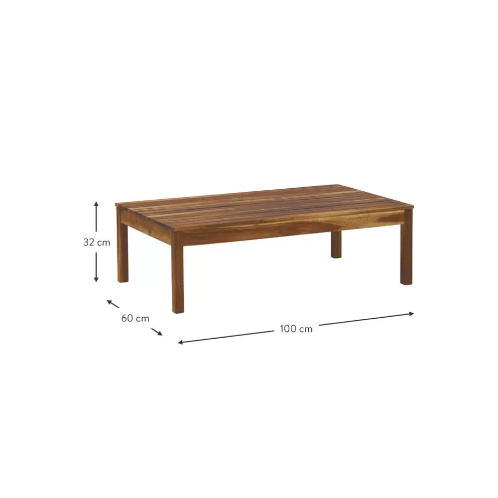 Westwing Collection Muebles De Jardin^Mesa Para Exterior De Madera De Acacia Bo, 100 X 60 Cm