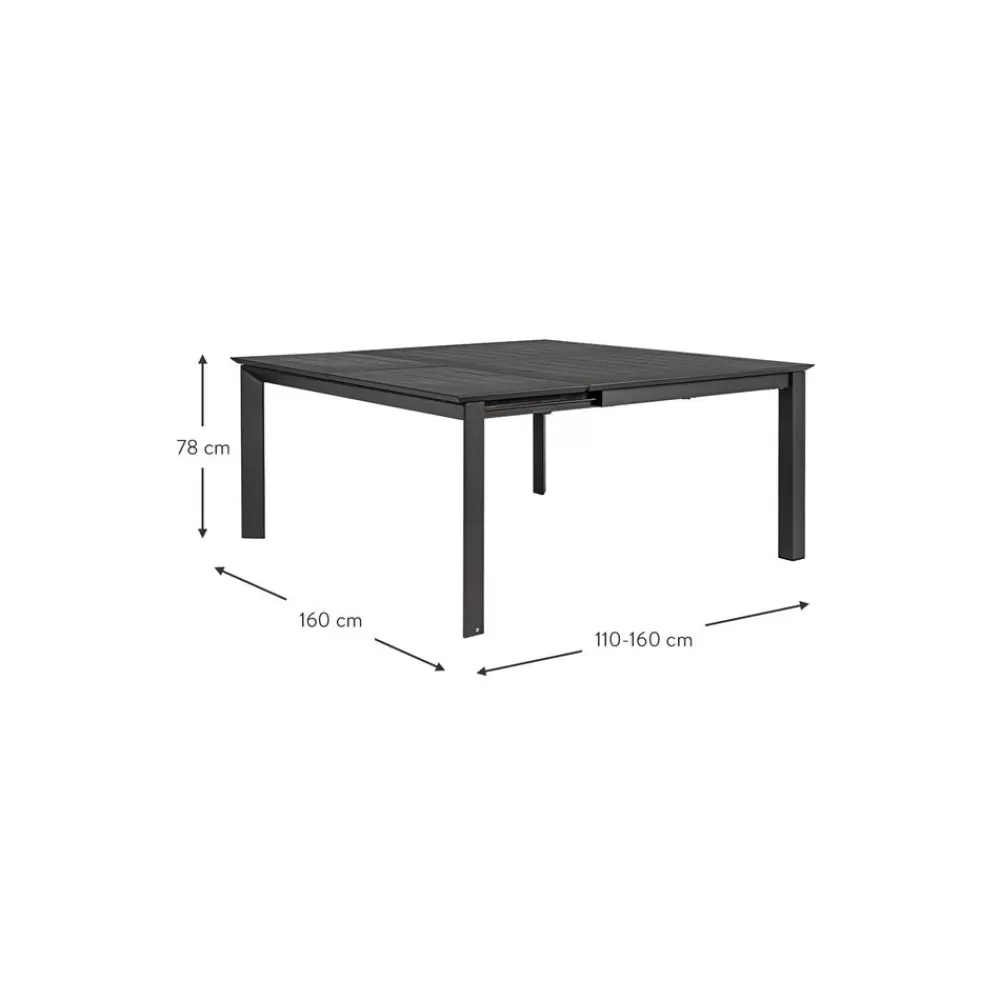 Bizzotto Muebles De Jardin^Mesa Para Exterior Extensible Konnor, 110-160 X 160 Cm