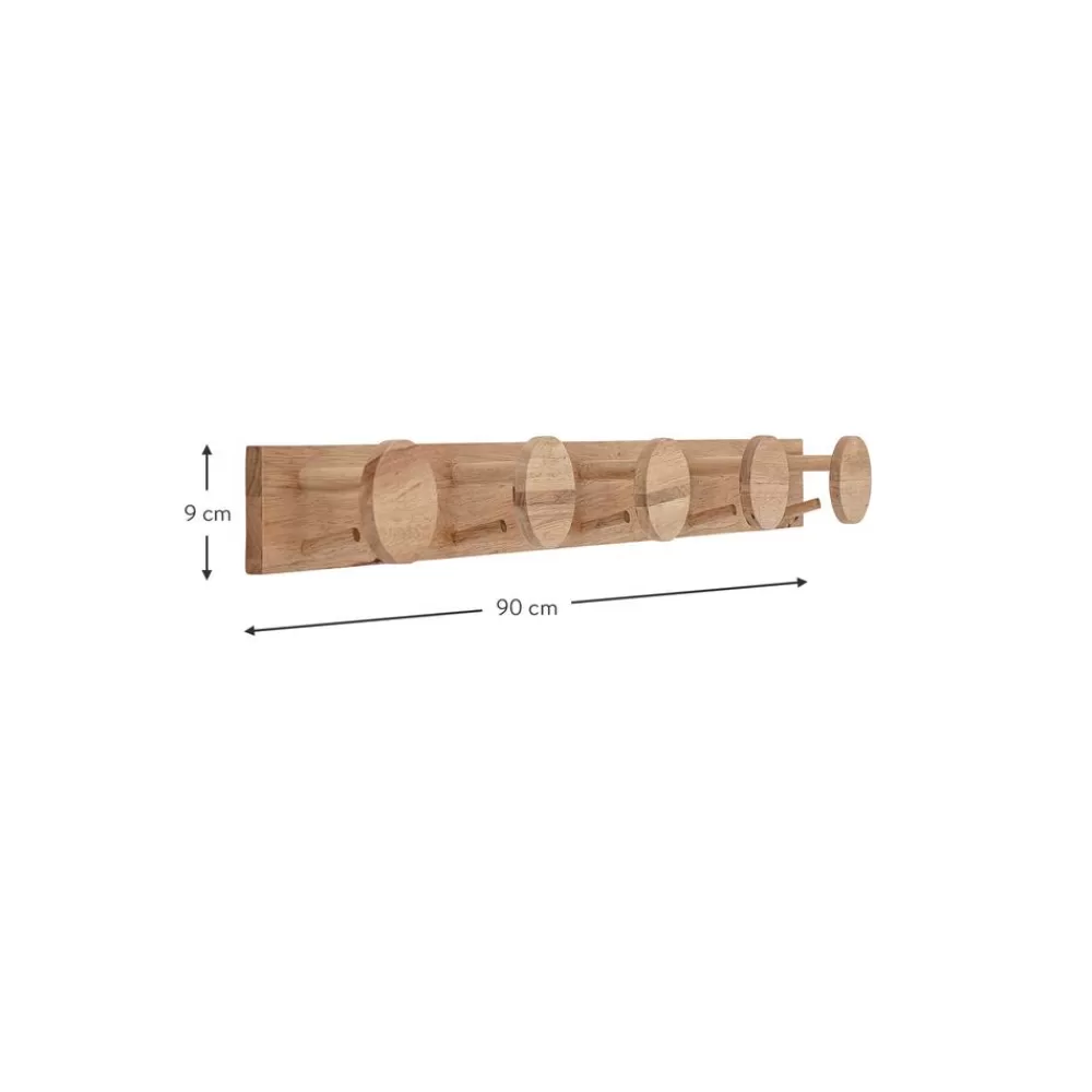 Bloomingville Percheros^Perchero De Pared De Madera De Caucho Emme, 10 Gancho