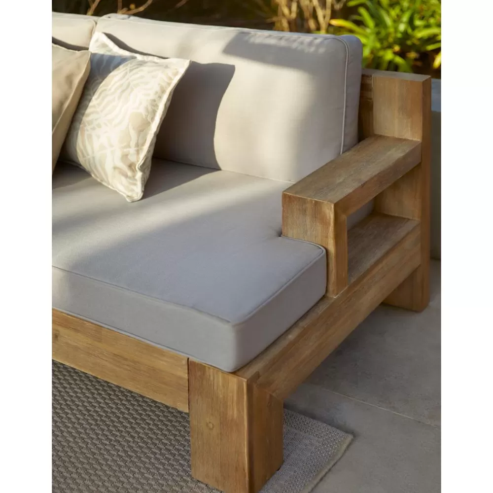 Westwing Collection Muebles De Jardin^Set Lounge Para Exterior De Madera De Acacia Joshua, 4 Pzas.