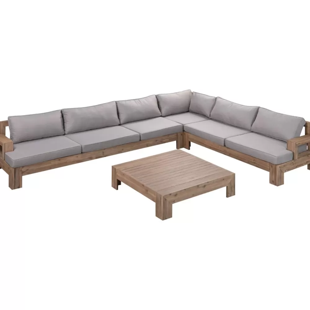 Westwing Collection Muebles De Jardin^Set Lounge Para Exterior De Madera De Acacia Joshua, 4 Pzas.