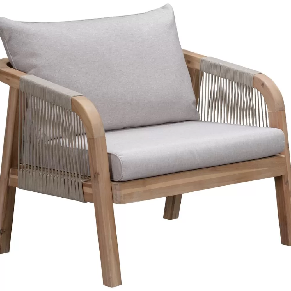Westwing Collection Muebles De Jardin^Set Lounge Para Exterior De Madera De Acacia Lu, 4 Pzas.