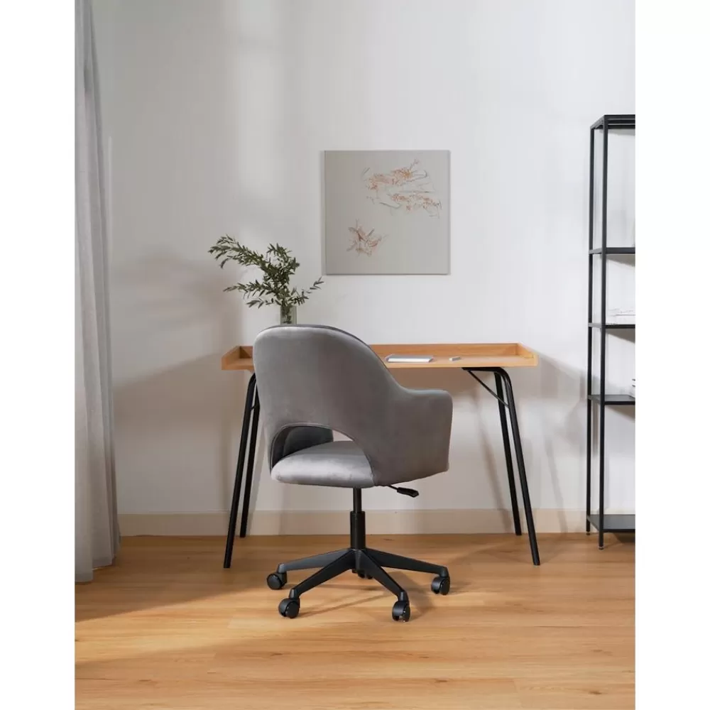 Westwing Collection Sillas De Escritorio^Silla De Oficina Con Reposabrazos De Terciopelo Rachel, Altura Regulable