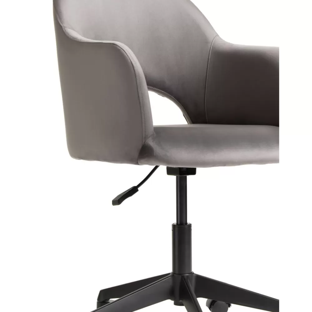 Westwing Collection Sillas De Escritorio^Silla De Oficina Con Reposabrazos De Terciopelo Rachel, Altura Regulable