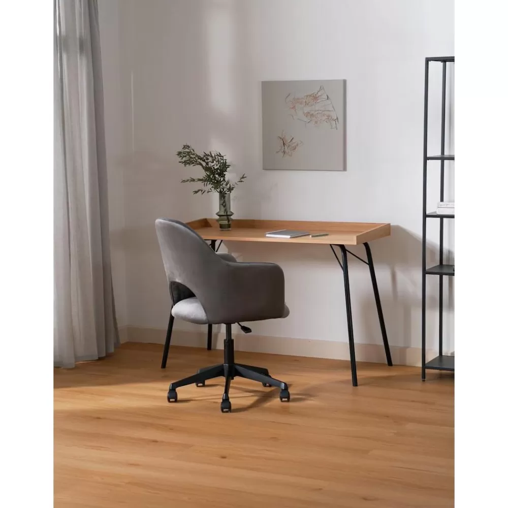 Westwing Collection Sillas De Escritorio^Silla De Oficina Con Reposabrazos De Terciopelo Rachel, Altura Regulable