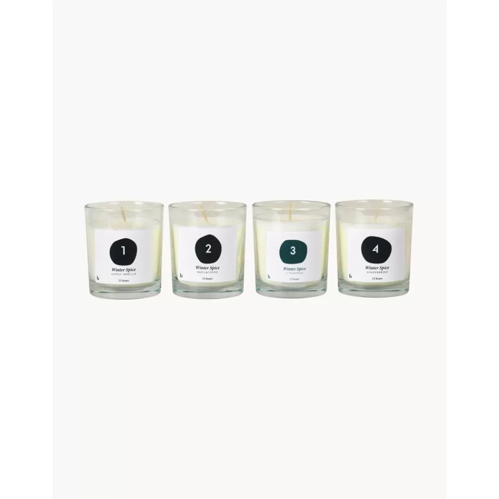 Broste Copenhagen Velas Perfumadas^Velas Perfumadas De Adviento Lilu, 4 Uds. (Vainilla, Albahaca, Tomillo, Canela, Pan De Jengibre)